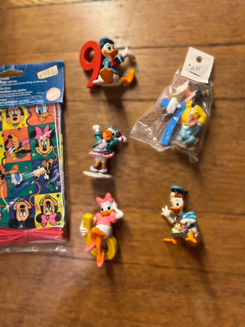 Vintage Mickey & Friends Party Favor Set with Mini Disney Cake Toppers